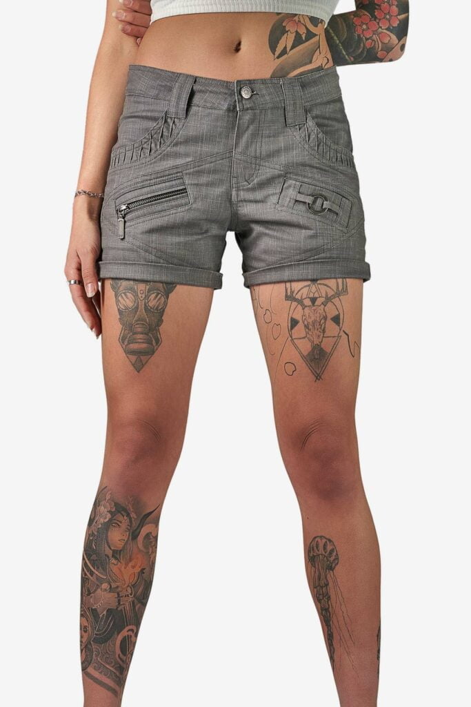 inizio-hot-pant-grey-for-women-alternative-streetwear-avanyah-clothing