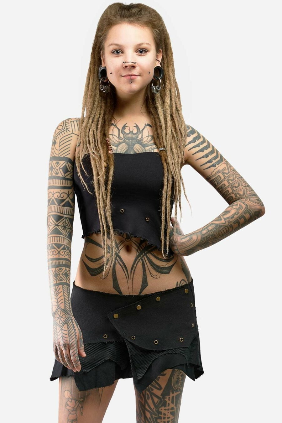 isa-mini-skirt-and-tube-top-with-eyelets-and-secret-pocket-alternative-streetwear-outfit-for-women-alternative-clothing-avanyah